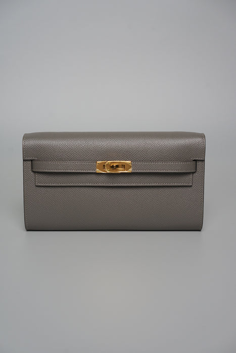 Hermes Kelly To Go in Gris Meyer Ghw
