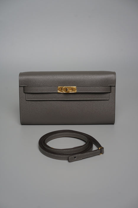 Hermes Kelly To Go in Gris Meyer Ghw