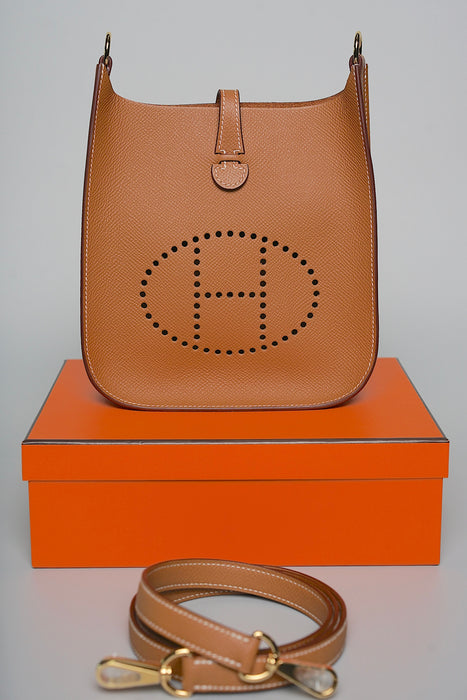 Hermes Mini Evelyne Sellier in Gold Epsom Ghw