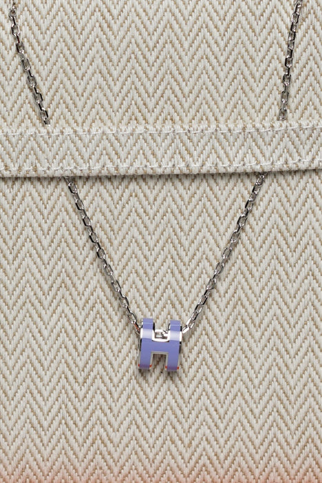 Hermes Mini Pop H Pendant in Lilac Phw (Brand New)
