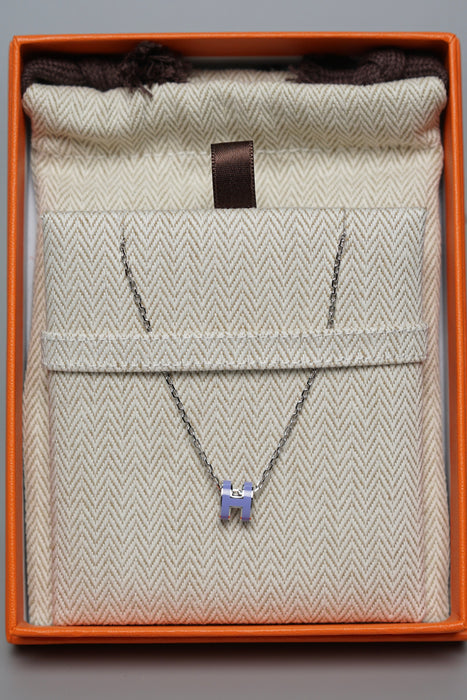 Hermes Mini Pop H Pendant in Lilac Phw (Brand New)