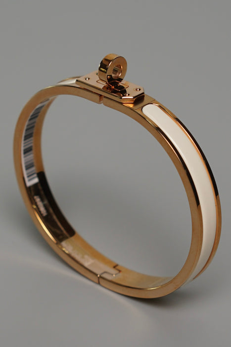 Hermes Clic Kelly Bracelet in Creme Rghw (Brand New)