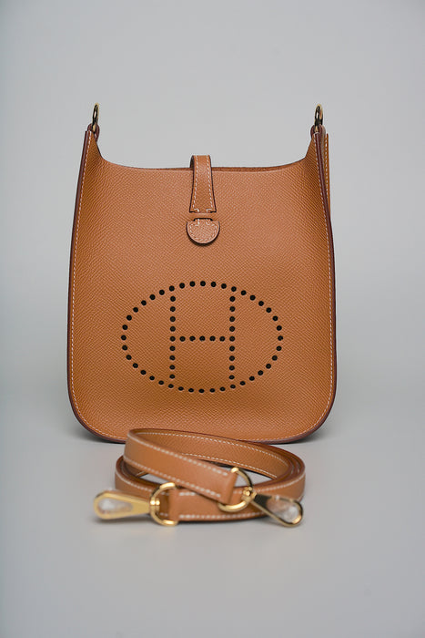 Hermes Mini Evelyne Sellier in Gold Epsom Ghw