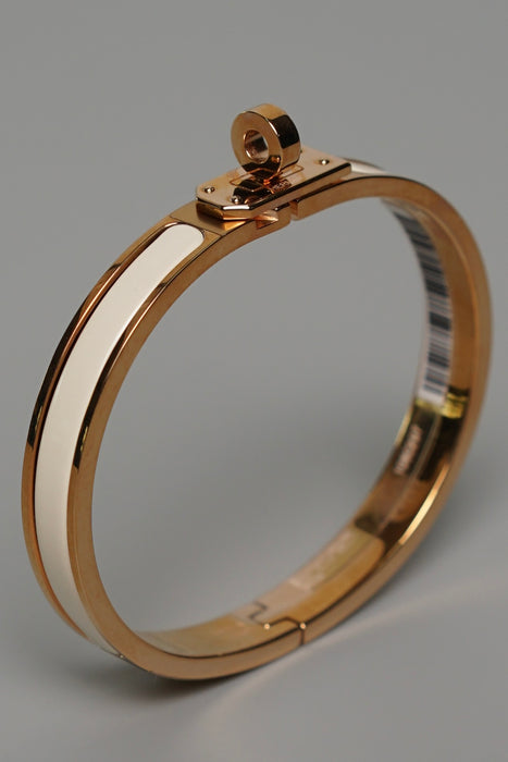 Hermes Clic Kelly Bracelet in Creme Rghw (Brand New)