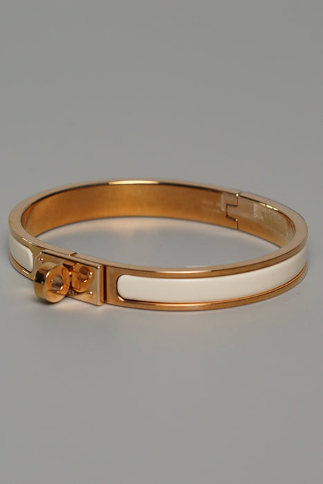 Hermes Clic Kelly Bracelet in Creme Rghw (Brand New)