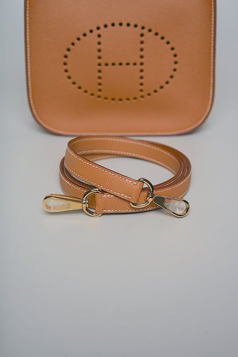 Hermes Mini Evelyne Sellier in Gold Epsom Ghw