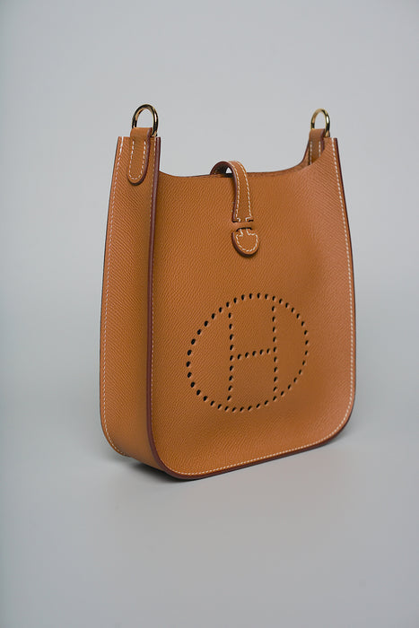 Hermes Mini Evelyne Sellier in Gold Epsom Ghw