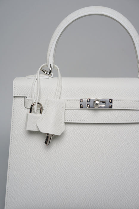 Hermes Kelly 25 in New White Epsom Phw (Brand New)