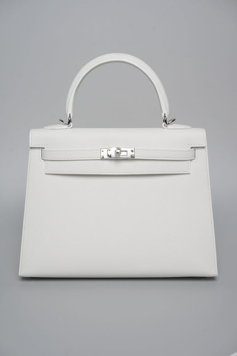 Hermes Kelly 25 in New White Epsom Phw (Brand New)
