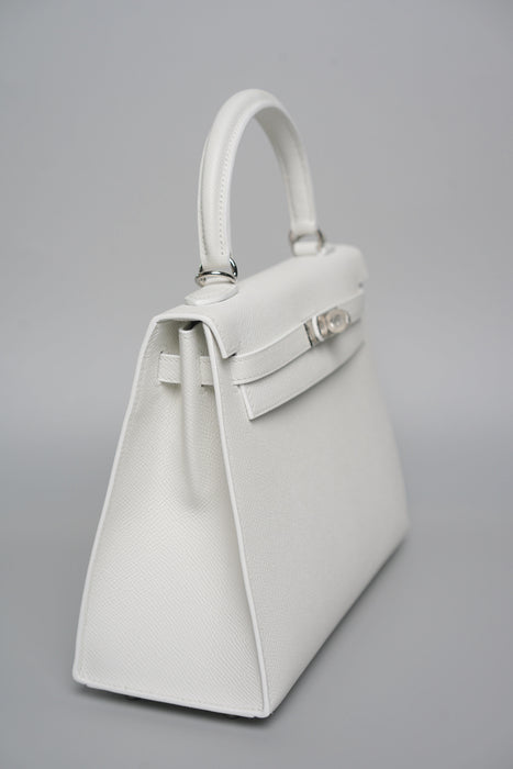 Hermes Kelly 25 in New White Epsom Phw (Brand New)