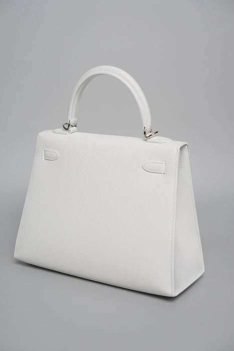Hermes Kelly 25 in New White Epsom Phw (Brand New)