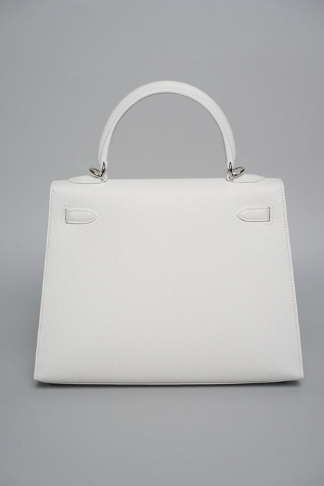 Hermes Kelly 25 in New White Epsom Phw (Brand New)
