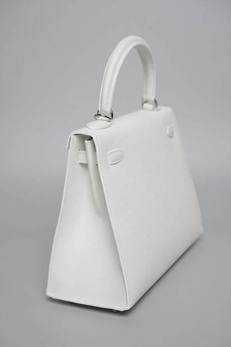 Hermes Kelly 25 in New White Epsom Phw (Brand New)