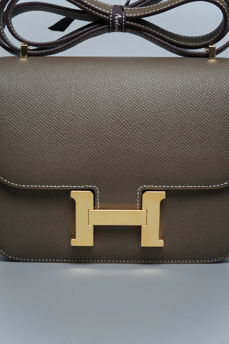 Hermes Constance 18 in Etoupe Epsom Ghw
