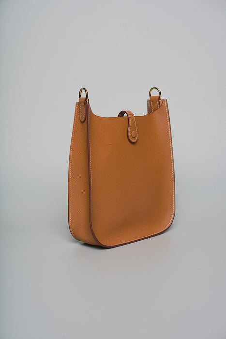 Hermes Mini Evelyne Sellier in Gold Epsom Ghw