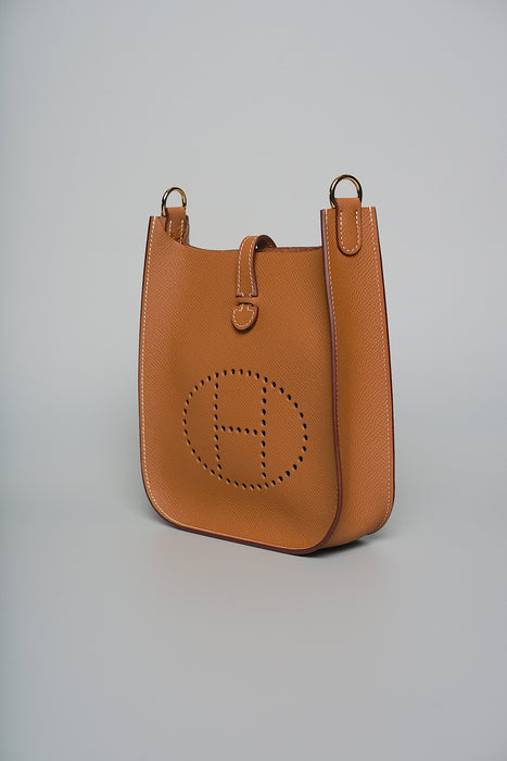 Hermes Mini Evelyne Sellier in Gold Epsom Ghw
