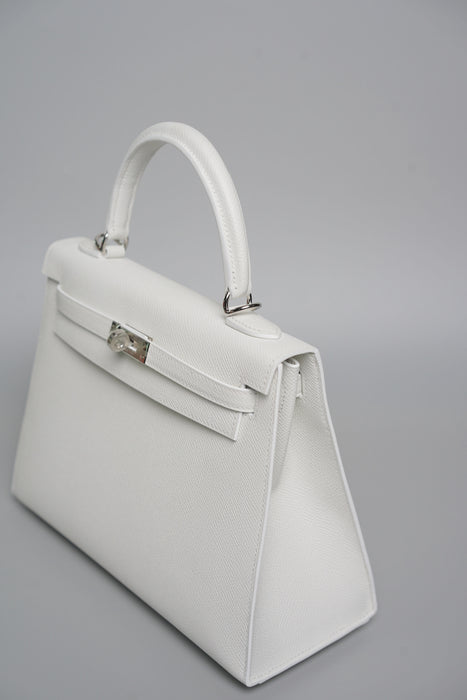 Hermes Kelly 25 in New White Epsom Phw (Brand New)