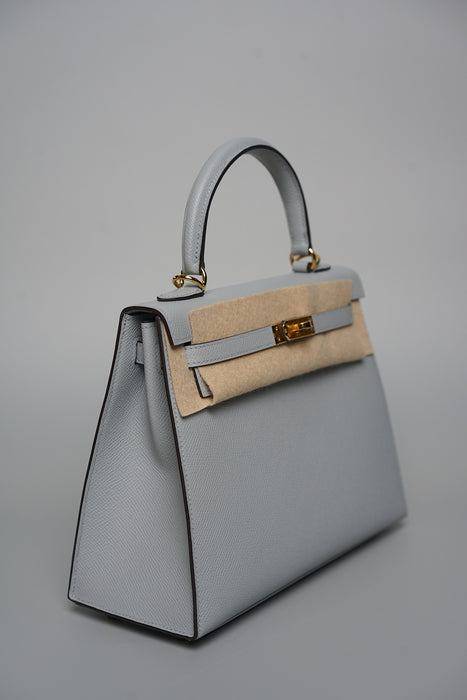 Hermes Kelly 25 in Blue Glacier Ghw (Brand New)