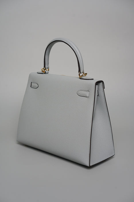 Hermes Kelly 25 in Blue Glacier Ghw (Brand New)
