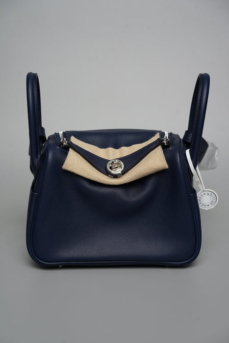 Hermes Mini Lindy in Navy Phw (Brand New)