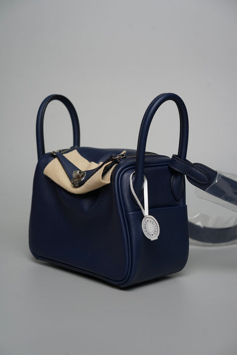 Hermes Mini Lindy in Navy Phw (Brand New)
