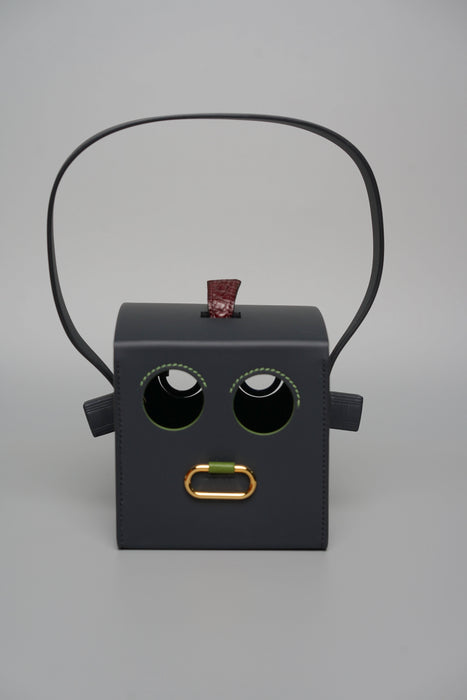 Hermes Robot Cube Minaudière in Bordeaux/Blue Sapphire Alligator Ghw (Brand New)