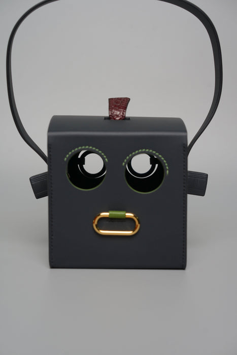 Hermes Robot Cube Minaudière in Bordeaux/Blue Sapphire Alligator Ghw (Brand New)