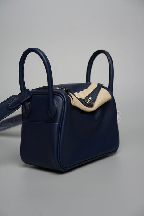 Hermes Mini Lindy in Navy Phw (Brand New)