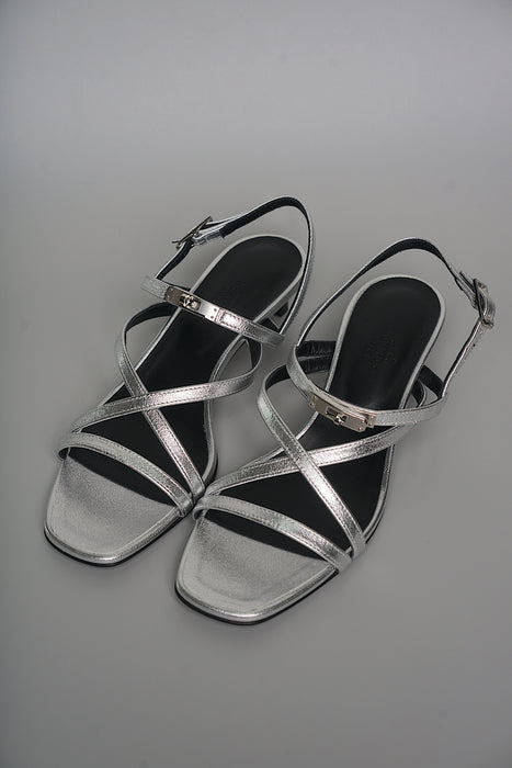 Hermes Muse 40 Sandals in Gris Argente Size 36.5 (Brand New)