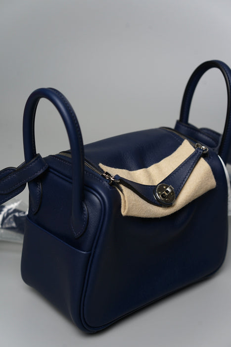 Hermes Mini Lindy in Navy Phw (Brand New)