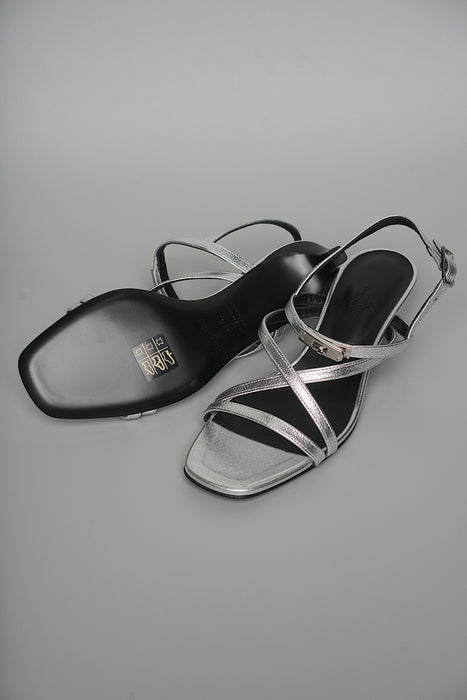 Hermes Muse 40 Sandals in Gris Argente Size 36.5 (Brand New)