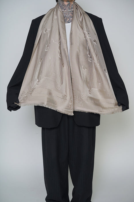 Hermes Les Sangles Stole in Linen/Beige (Brand New)