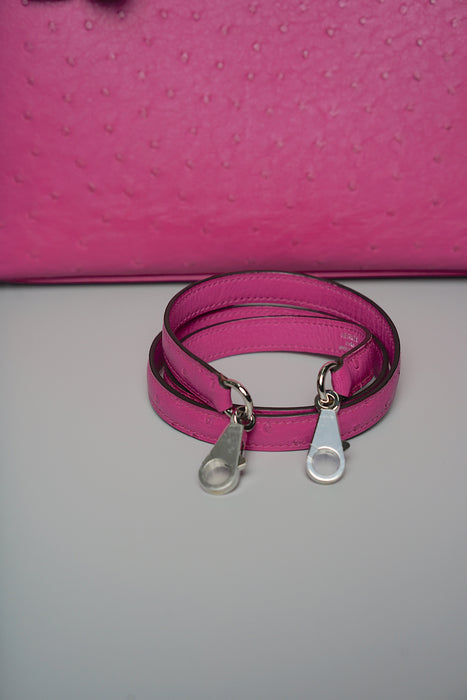 Hermes Kelly 28 in Rose Poupre Ostrich Phw