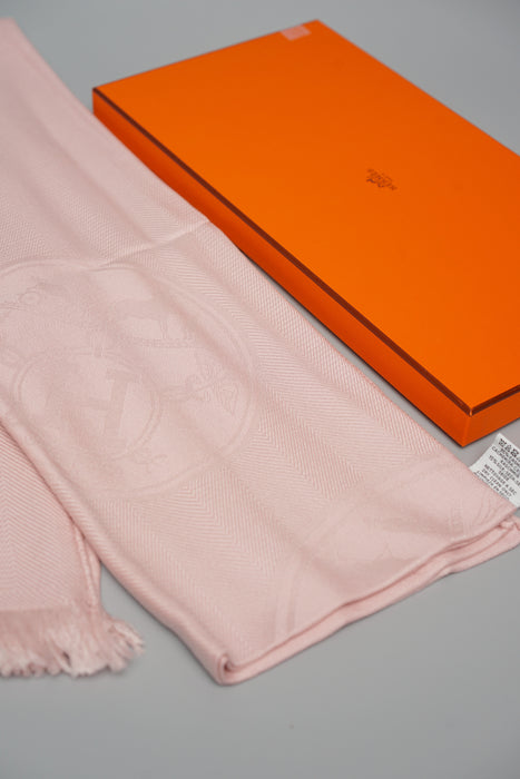 Hermes Libris Stole in Light Pink (Brand New)