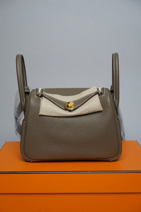 Hermes Mini Lindy ll in Etoupe Ghw (Brand New)