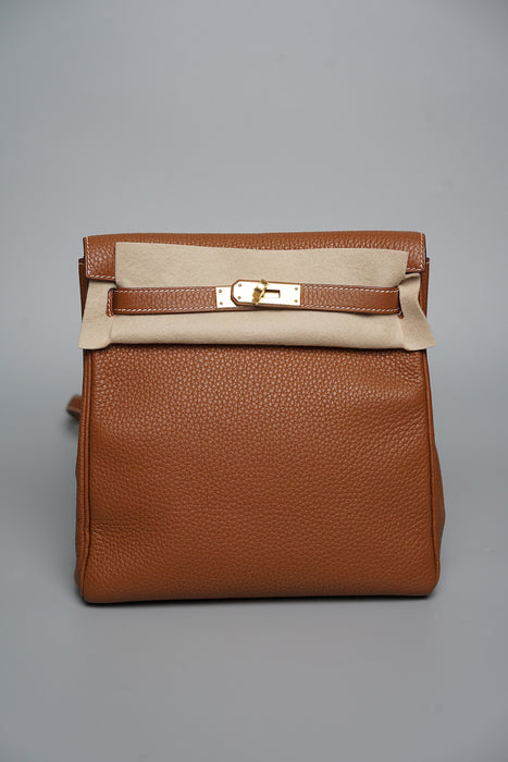 Hermes Kelly 22 Ado Backpack in Gold Ghw