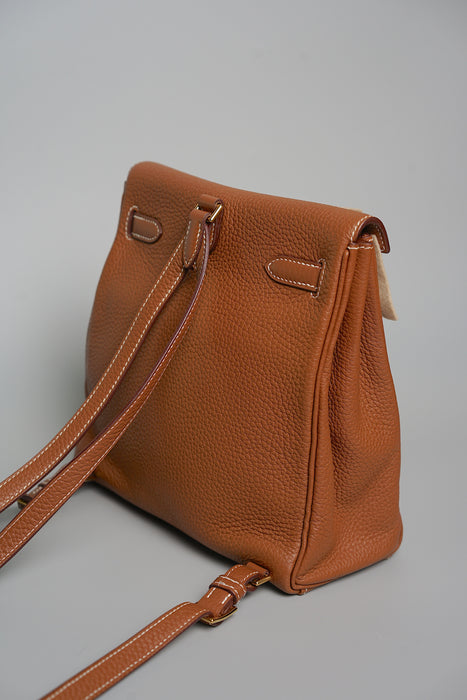 Hermes Kelly 22 Ado Backpack in Gold Ghw