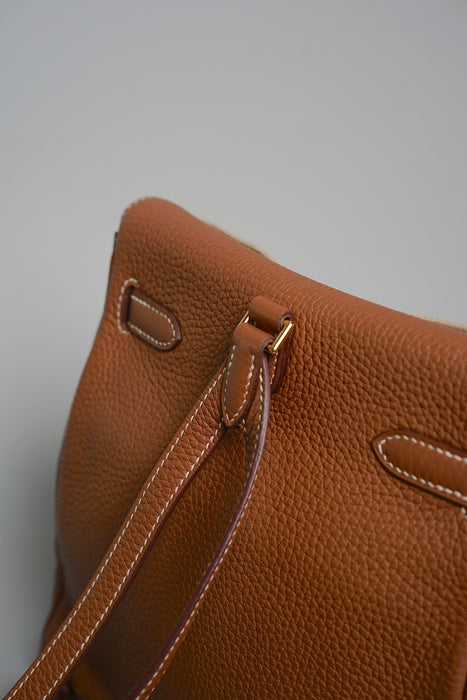 Hermes Kelly 22 Ado Backpack in Gold Ghw