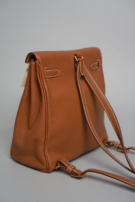 Hermes Kelly 22 Ado Backpack in Gold Ghw