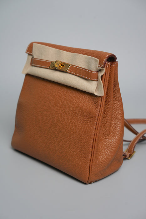 Hermes Kelly 22 Ado Backpack in Gold Ghw