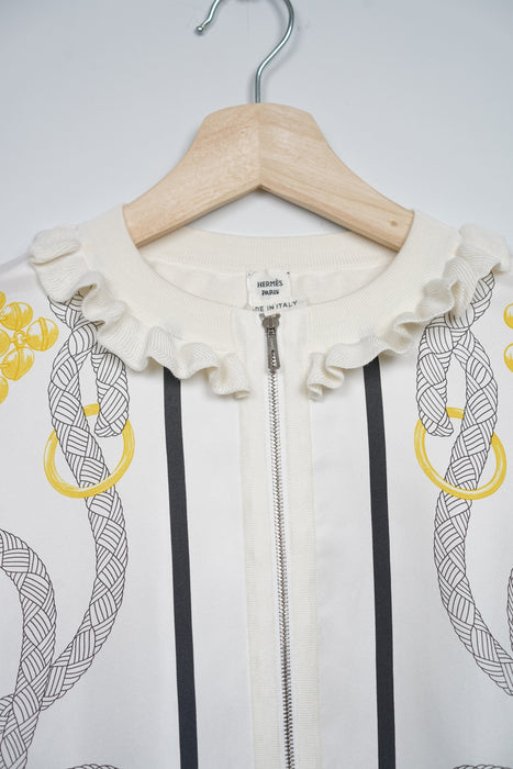 Hermes “Palefroi Remix” Classic Shirt in Blanc Nacre Size 34 (Brand New)