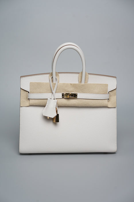 Hermes Birkin 25 Sellier in Gris Pale Epsom Ghw