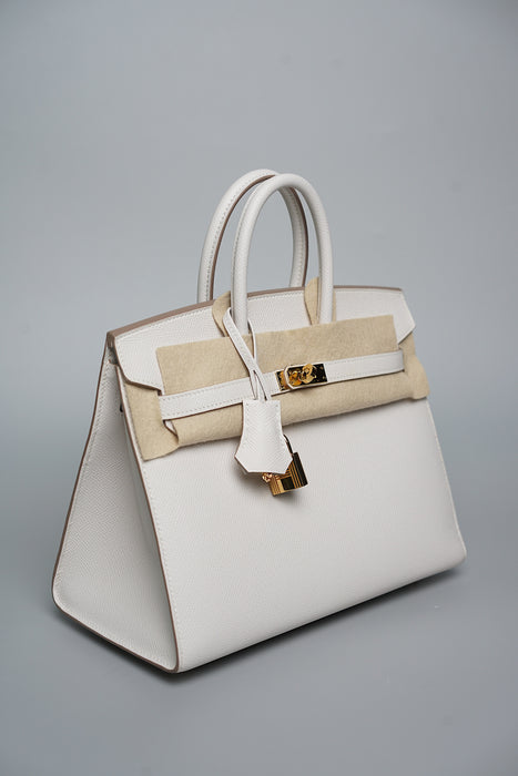 Hermes Birkin 25 Sellier in Gris Pale Epsom Ghw