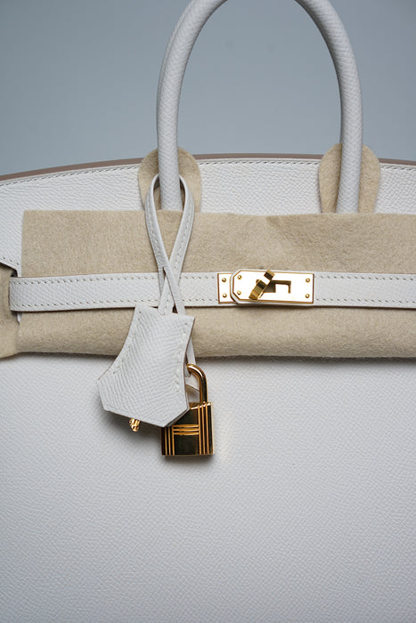 Hermes Birkin 25 Sellier in Gris Pale Epsom Ghw