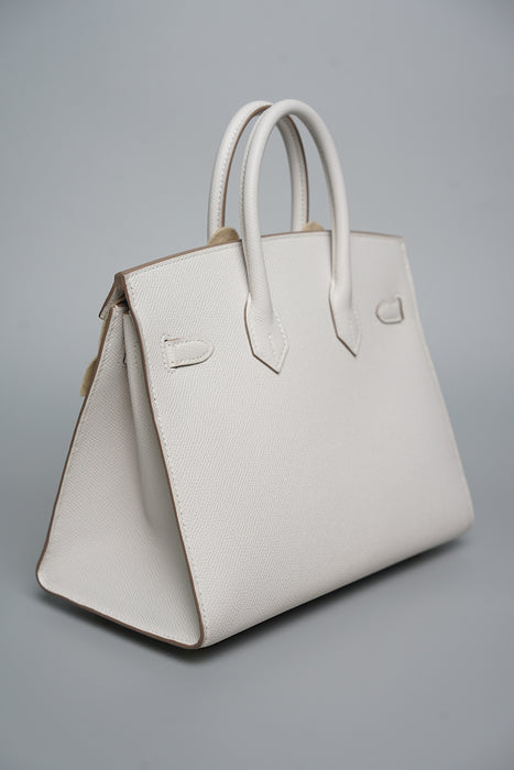 Hermes Birkin 25 Sellier in Gris Pale Epsom Ghw