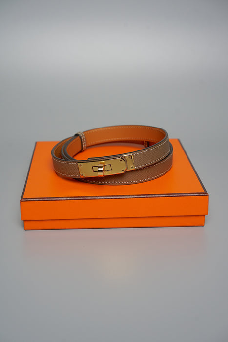 Hermes Kelly 18 Belt in Etoupe Ghw (Brand New)