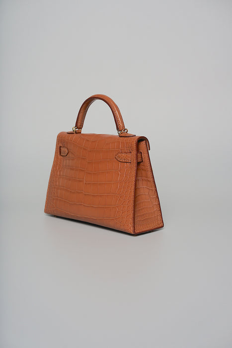 Hermes Kelly 20 in Gold Matte Alligator Ghw (Brand new)