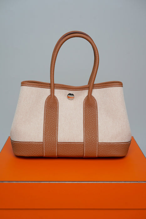 Hermes Mini Garden Party 23 in Ecru Beige/Gold Phw (Brand New)