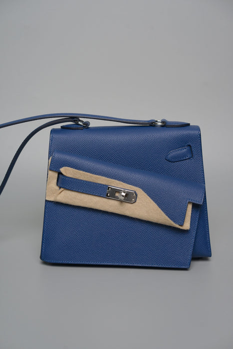 Hermes Kelly Sellier Desordre in Bleu Saphir Palladium (Brand New)