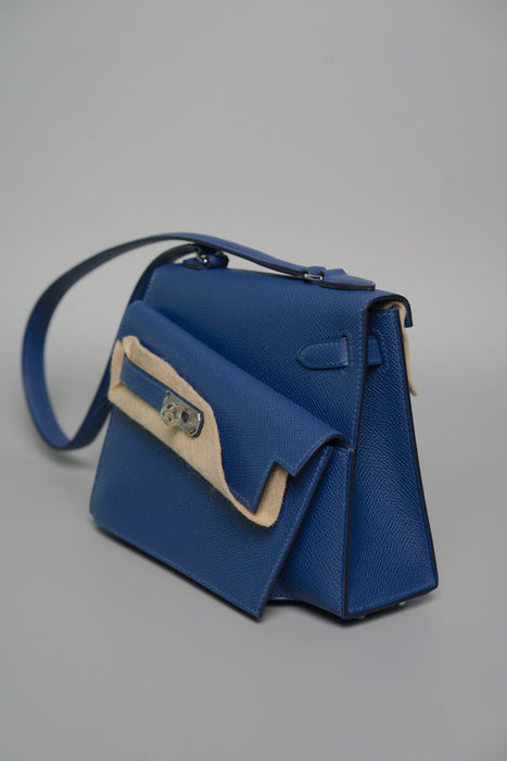 Hermes Kelly Sellier Desordre in Bleu Saphir Palladium (Brand New)